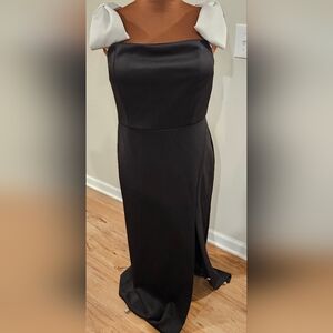 Elegant Black and White Evening Gown